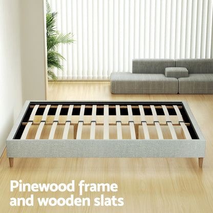 Artiss Bed Frame Double Size Beige ZORA-Furniture > Bedroom-PEROZ Accessories
