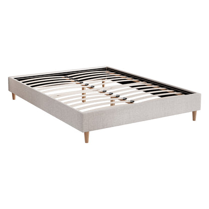 Artiss Bed Frame Queen Size Beige ZORA-Furniture &gt; Bedroom-PEROZ Accessories