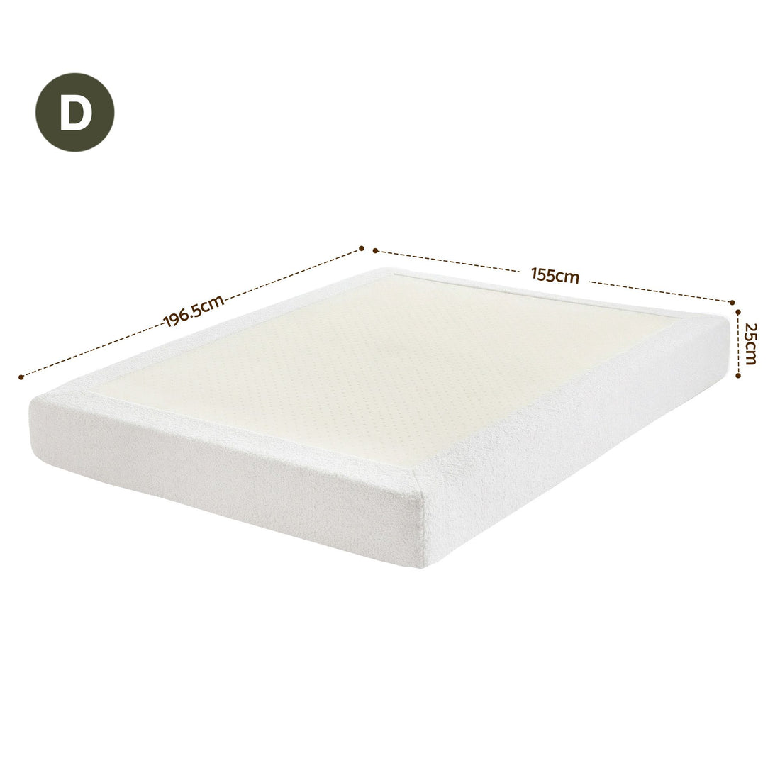 Artiss Compression Bed Frame Double Size No Assembly Vacuum High Density Sponge Boucle Cream White-Furniture > Bedroom > Beds &amp; Bed Frames-PEROZ Accessories