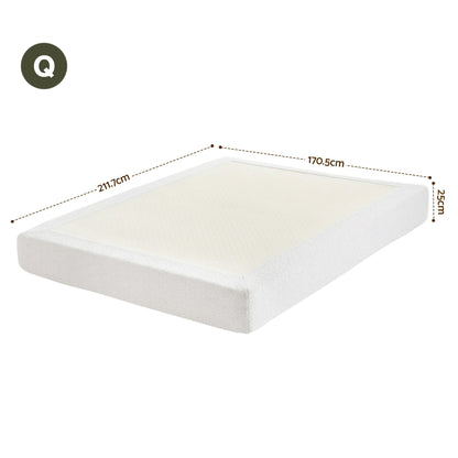 Artiss Compression Bed Frame Queen Size No Assembly Vacuum High Density Sponge Boucle Cream White-Furniture > Bedroom > Beds &amp; Bed Frames-PEROZ Accessories