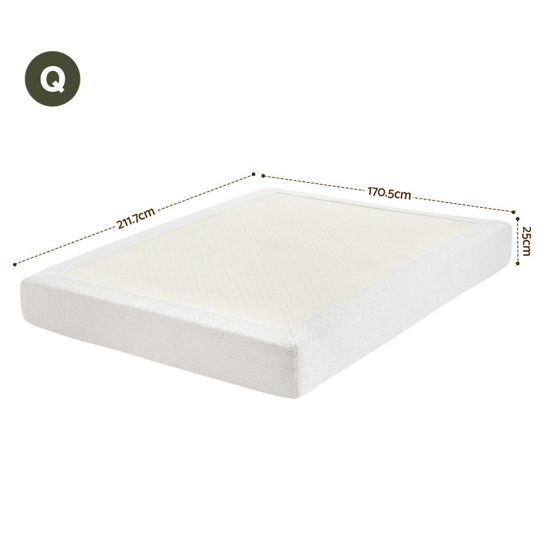 Artiss Compression Bed Frame Queen Size No Assembly Vacuum High Density Sponge Boucle Cream White-Furniture > Bedroom > Beds &amp; Bed Frames-PEROZ Accessories