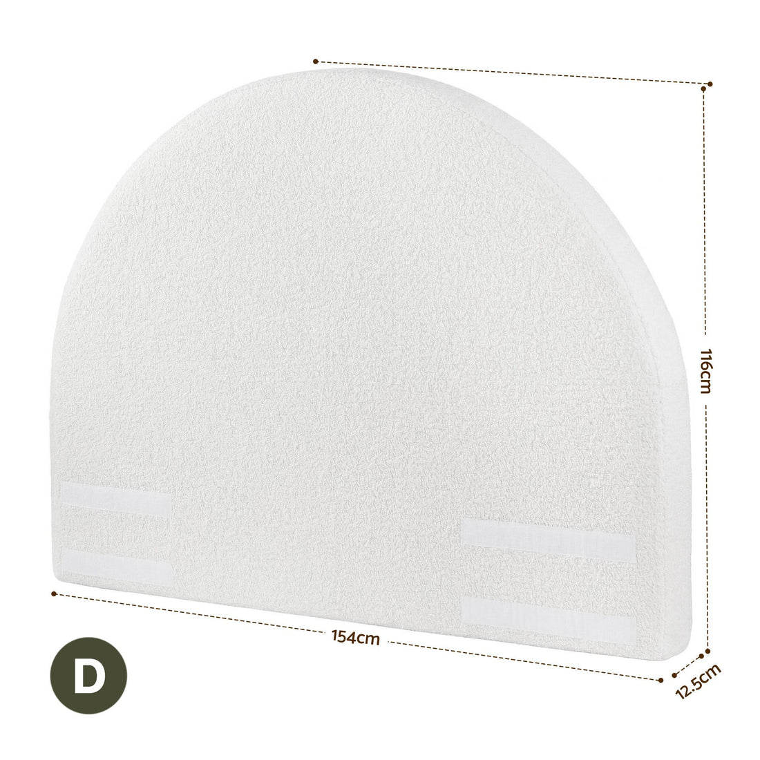 Artiss Double Size Headboard for Bed Frame Boucle Fabric No-Assembly Vacuum Compressed Soft Backrest with Removable Washable Cover 154cm Wide-Furniture > Bedroom > Headboards-PEROZ Accessories