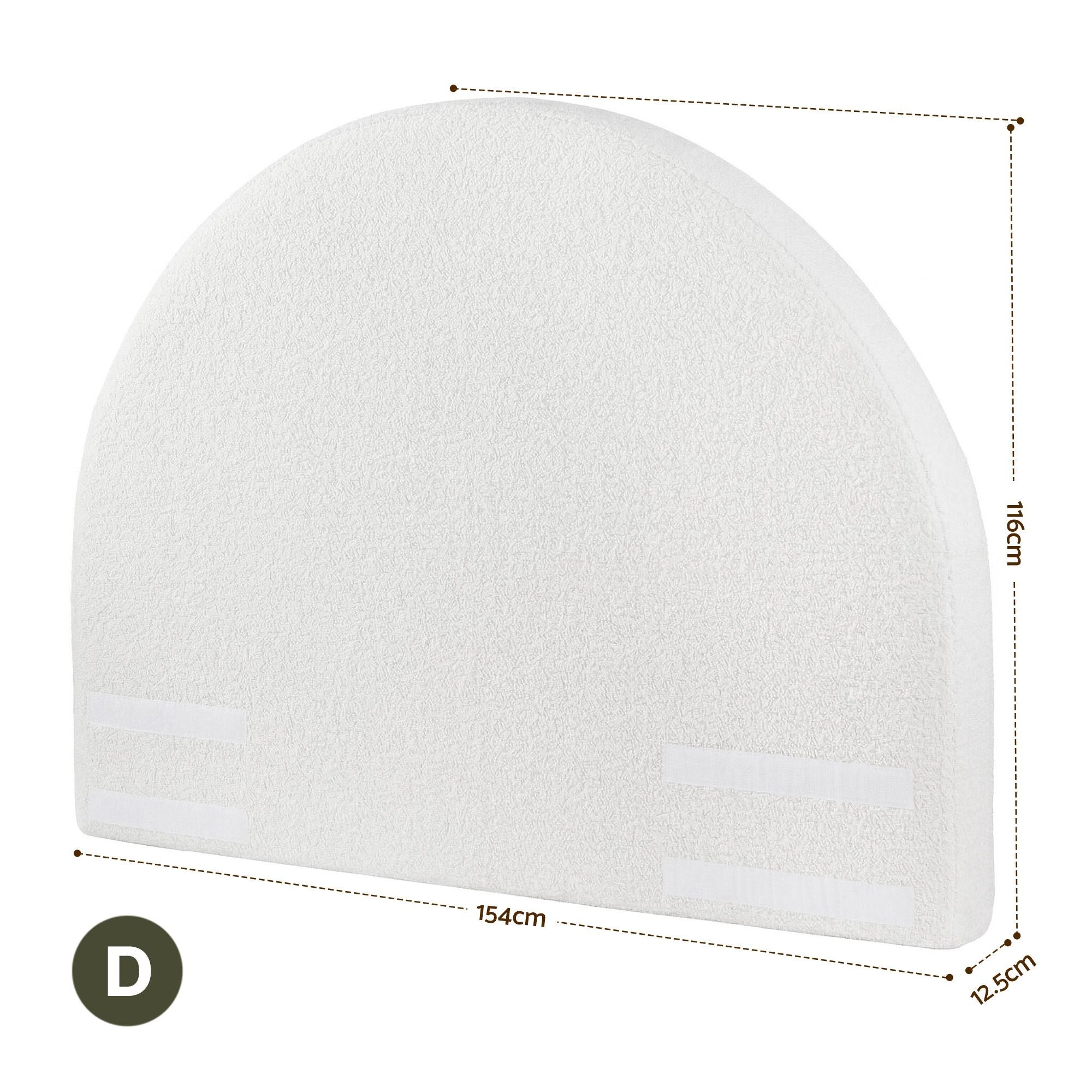 Artiss Double Size Headboard for Bed Frame Boucle Fabric No-Assembly Vacuum Compressed Soft Backrest with Removable Washable Cover 154cm Wide-Furniture > Bedroom > Headboards-PEROZ Accessories