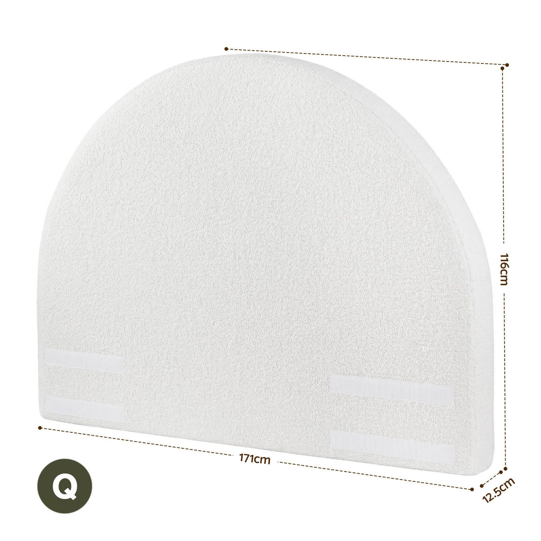 Artiss Queen Size Headboard for Bed Frame Boucle Fabric No-Assembly Vacuum Compressed Soft Backrest with Removable Washable Cover 171cm Wide-Furniture > Bedroom > Headboards-PEROZ Accessories