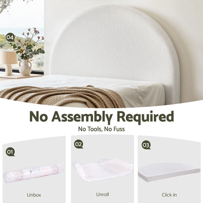 Artiss Queen Size Headboard for Bed Frame Boucle Fabric No-Assembly Vacuum Compressed Soft Backrest with Removable Washable Cover 171cm Wide-Furniture > Bedroom > Headboards-PEROZ Accessories