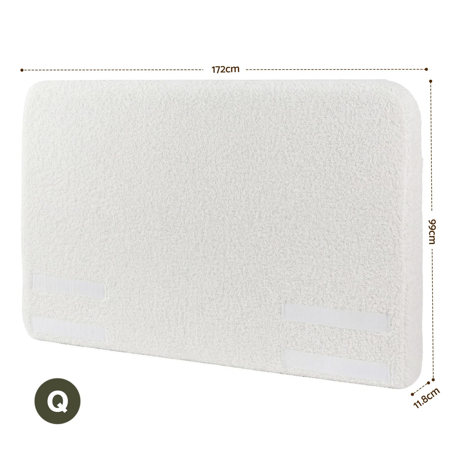 Artiss Queen Headboard for Bed Frame Boucle Fabric No-Assembly Vacuum Compressed Soft Backrest with Removable Washable Cover 172cm Wide-Furniture > Bedroom > Headboards-PEROZ Accessories