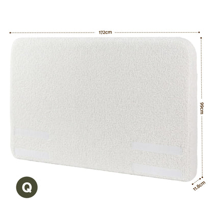 Artiss Queen Headboard for Bed Frame Boucle Fabric No-Assembly Vacuum Compressed Soft Backrest with Removable Washable Cover 172cm Wide-Furniture > Bedroom > Headboards-PEROZ Accessories