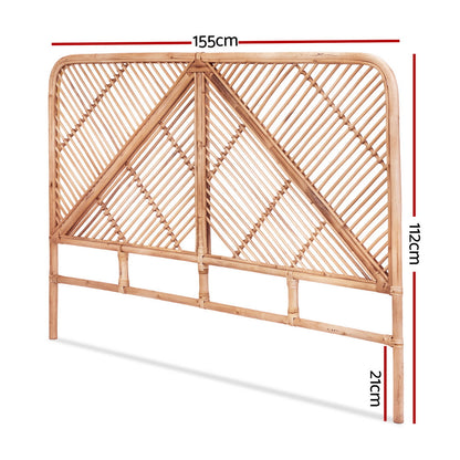 Artiss Bed Headboard Queen Bedhead Rattan - FRED Pine-Furniture &gt; Bedroom &gt; Headboards-PEROZ Accessories