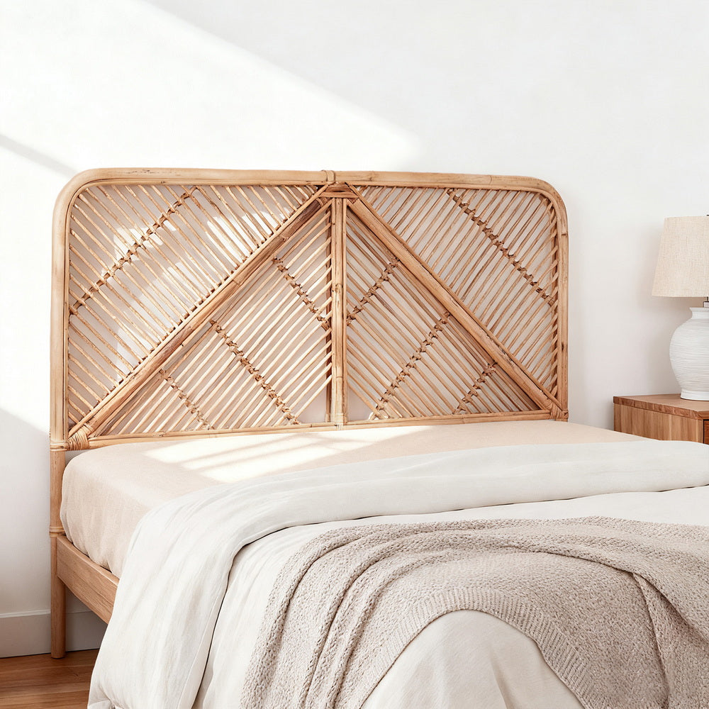 Artiss Bed Headboard Queen Bedhead Rattan - FRED Pine-Furniture &gt; Bedroom &gt; Headboards-PEROZ Accessories