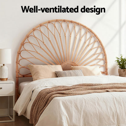 Artiss Bed Headboard Double Bedhead Rattan - MARI Pine-Furniture &gt; Bedroom &gt; Headboards-PEROZ Accessories