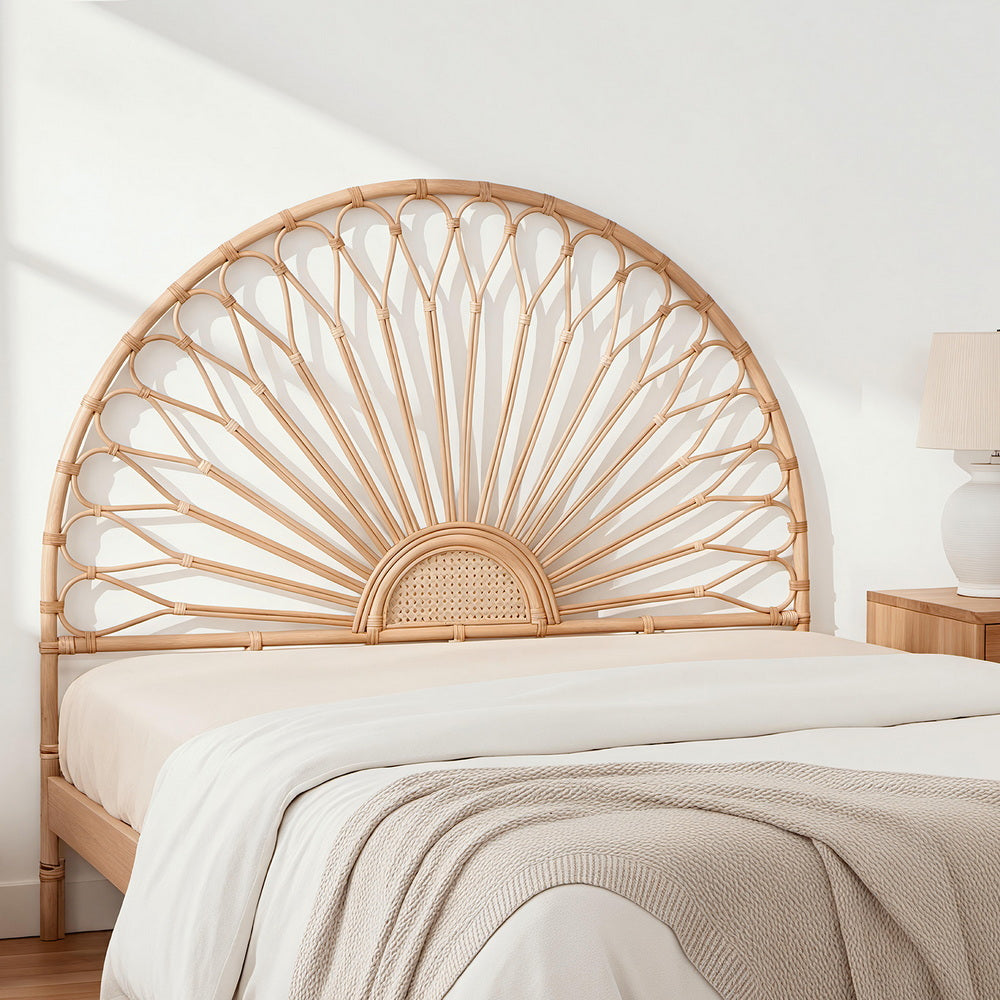 Artiss Bed Headboard Queen Bedhead Rattan - MARI Pine-Furniture &gt; Bedroom &gt; Headboards-PEROZ Accessories