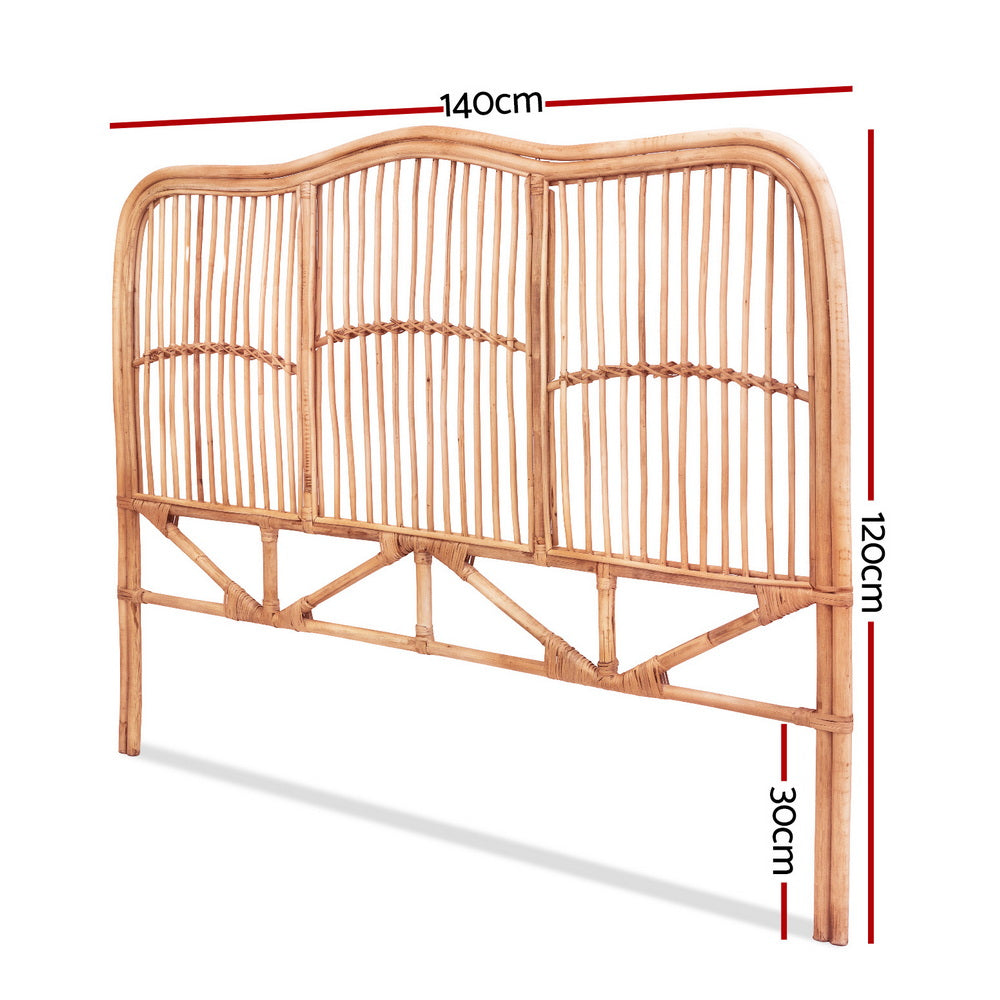 Artiss Bed Headboard Double Bedhead Rattan - NERO Pine-Furniture &gt; Bedroom &gt; Headboards-PEROZ Accessories