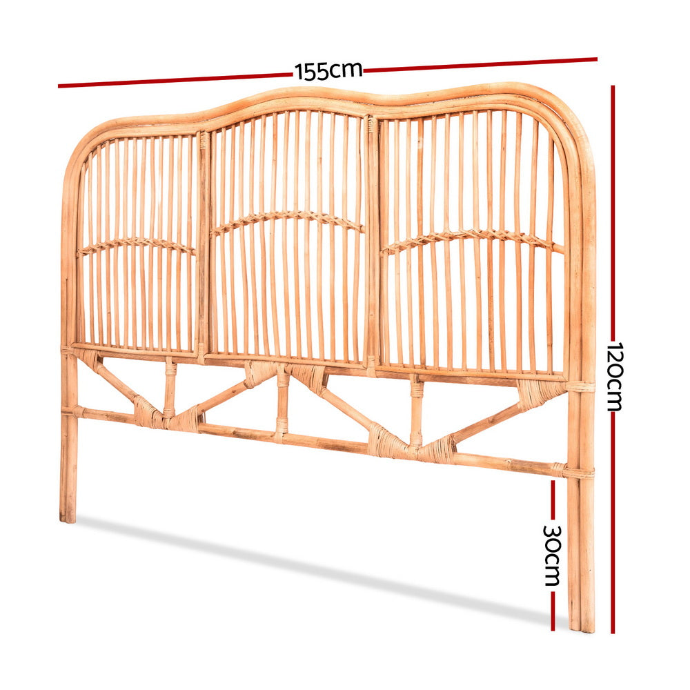 Artiss Bed Headboard Queen Bedhead Rattan - NERO Pine-Furniture &gt; Bedroom &gt; Headboards-PEROZ Accessories