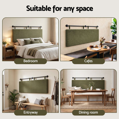 Artiss Wall Mounted Headboard Double Corduroy Upholstered Hanging Bed Head-Furniture > Bedroom > Headboards-PEROZ Accessories