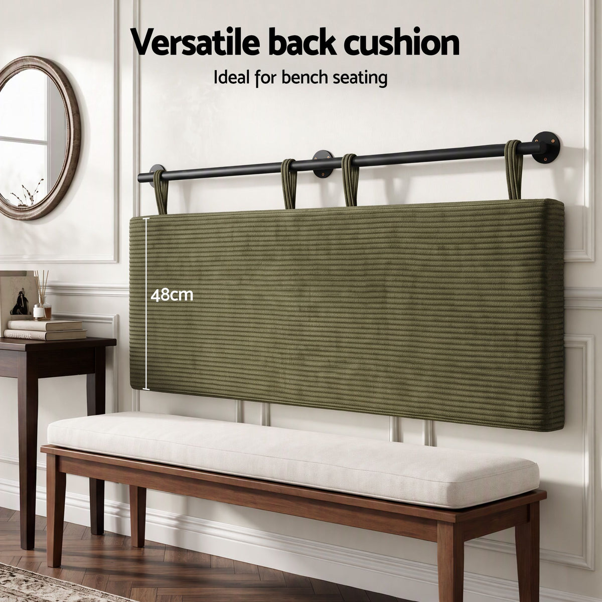 Artiss Wall Mounted Headboard Double Corduroy Upholstered Hanging Bed Head-Furniture > Bedroom > Headboards-PEROZ Accessories