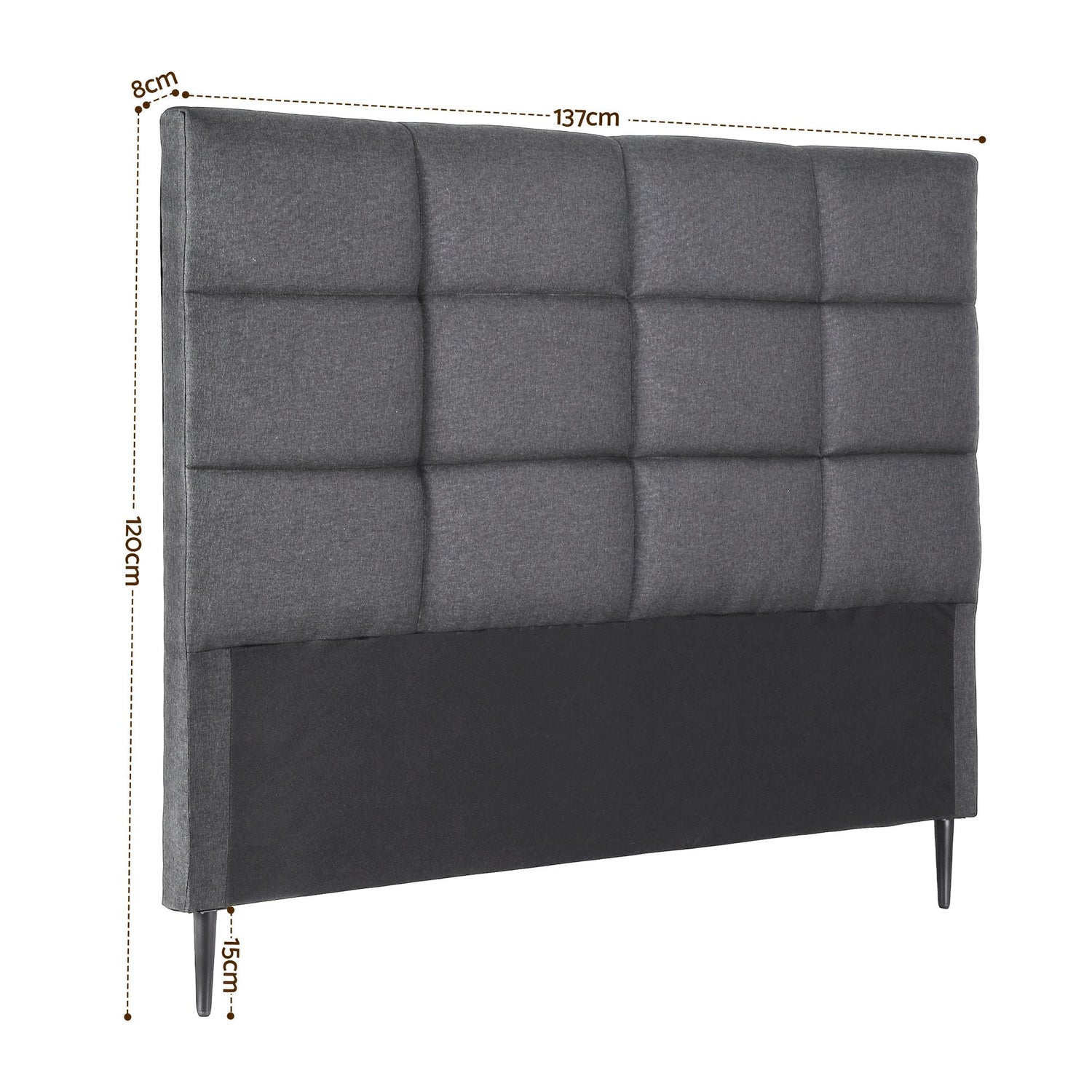 Artiss Bed Headboard Double Bedhead Linen Fabric Charcoal-Furniture > Bedroom > Headboards-PEROZ Accessories