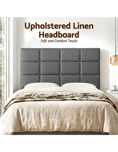 Artiss Bed Headboard Double Bedhead Linen Fabric Charcoal-Furniture > Bedroom > Headboards-PEROZ Accessories