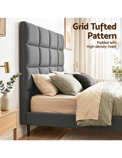 Artiss Bed Headboard Double Bedhead Linen Fabric Charcoal-Furniture > Bedroom > Headboards-PEROZ Accessories