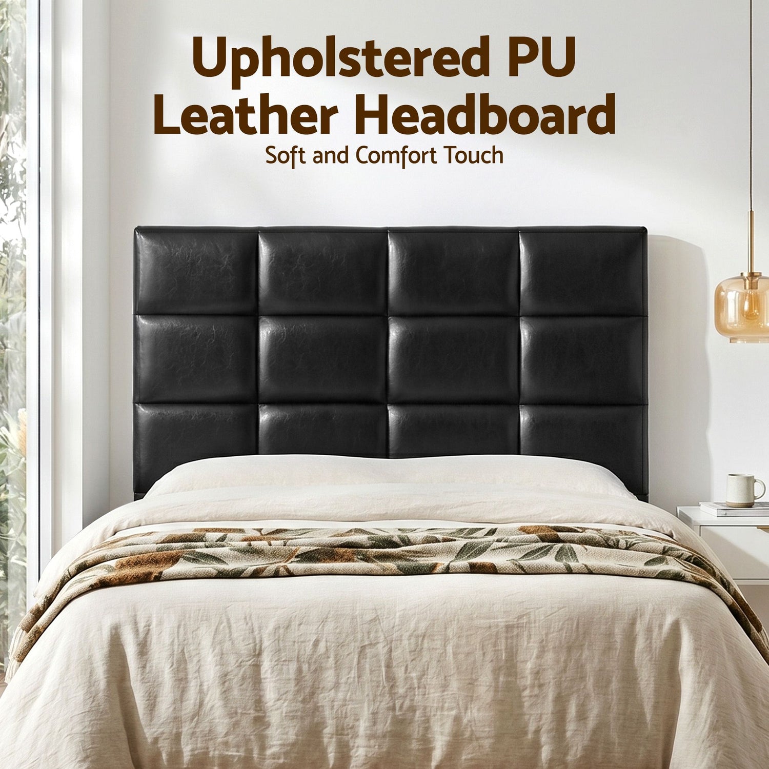 Artiss Bed Headboard Queen Bedhead PU Leather Black-Furniture > Bedroom > Headboards-PEROZ Accessories