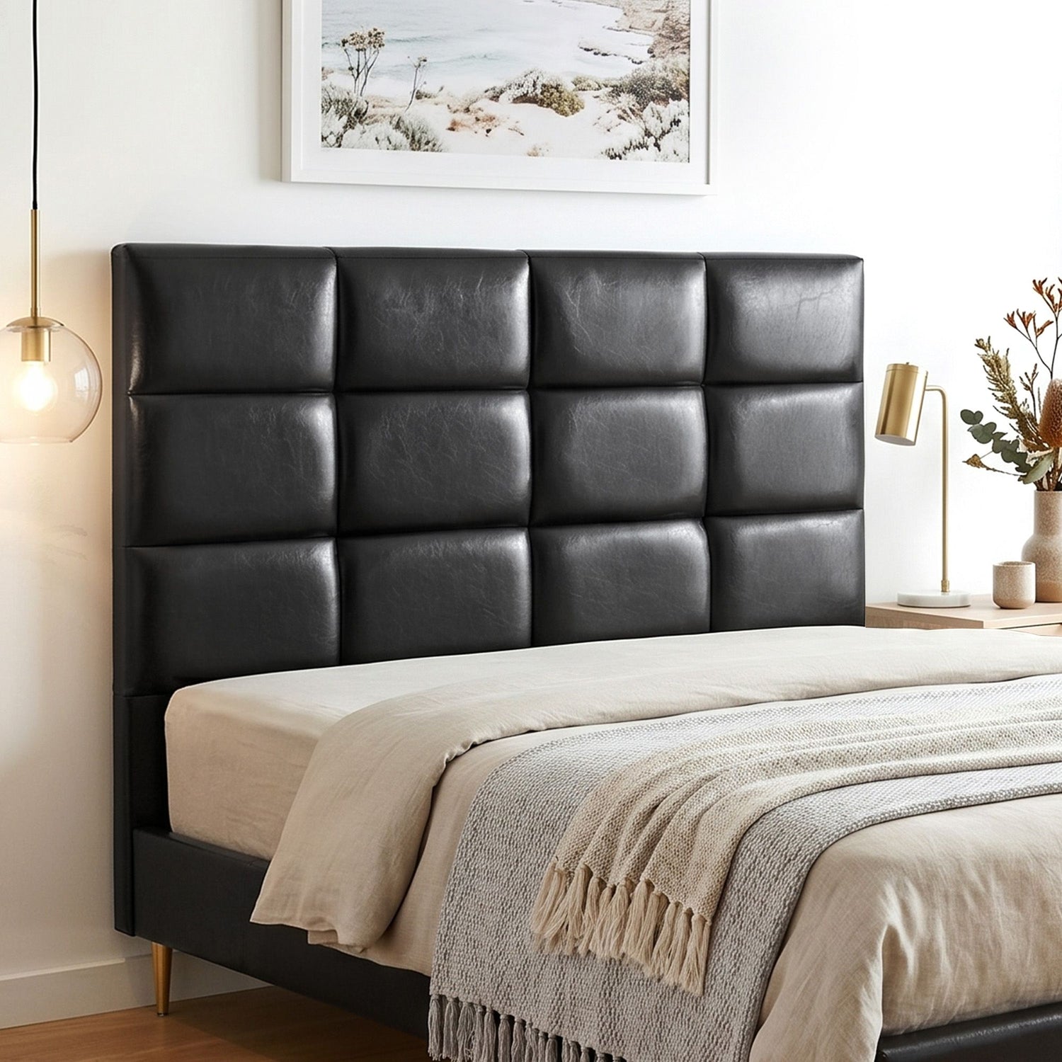 Artiss Bed Headboard Queen Bedhead PU Leather Black-Furniture > Bedroom > Headboards-PEROZ Accessories