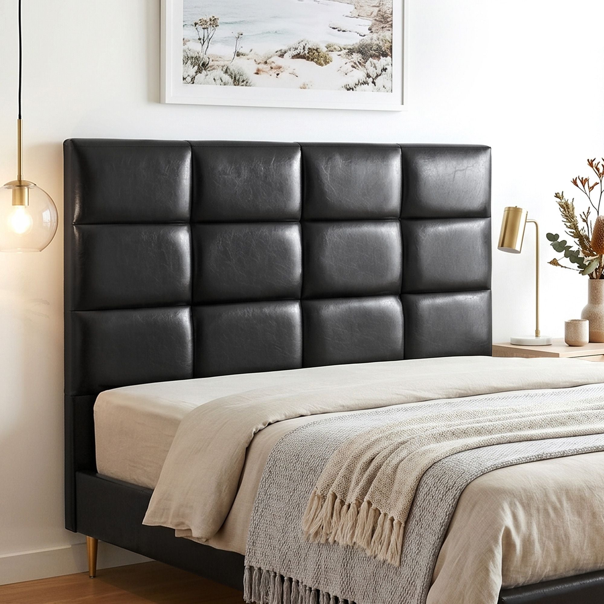 Artiss Bed Headboard Queen Bedhead PU Leather Black-Furniture > Bedroom > Headboards-PEROZ Accessories