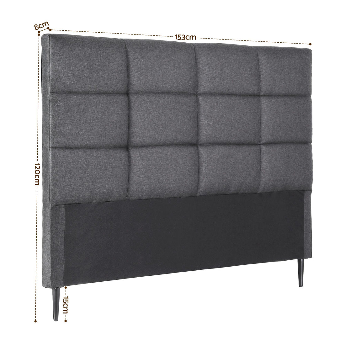 Artiss Bed Headboard Queen Bedhead Linen Fabric Charcoal-Furniture > Bedroom > Headboards-PEROZ Accessories