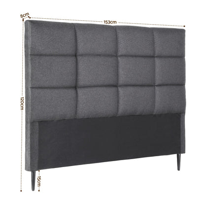 Artiss Bed Headboard Queen Bedhead Linen Fabric Charcoal-Furniture > Bedroom > Headboards-PEROZ Accessories