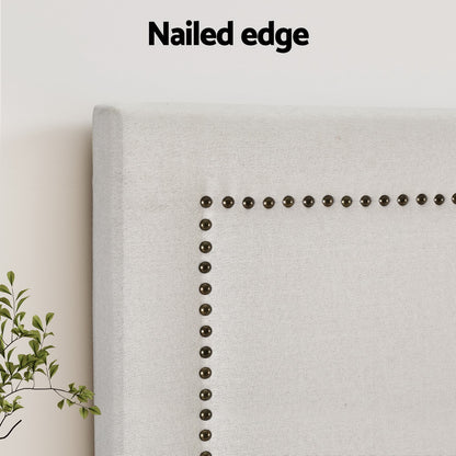 Artiss Bed Head King Size Fabric - RIVE Beige-Home &amp; Garden &gt; Bedding-PEROZ Accessories