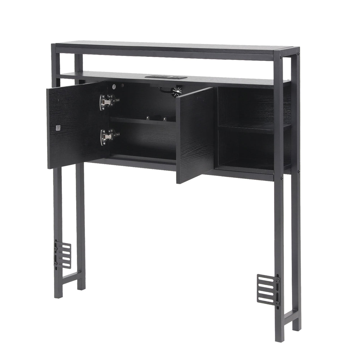 Artiss Bed Headboard King Single Storage Bedhead Charging Station Black-Furniture > Bedroom > Headboards-PEROZ Accessories