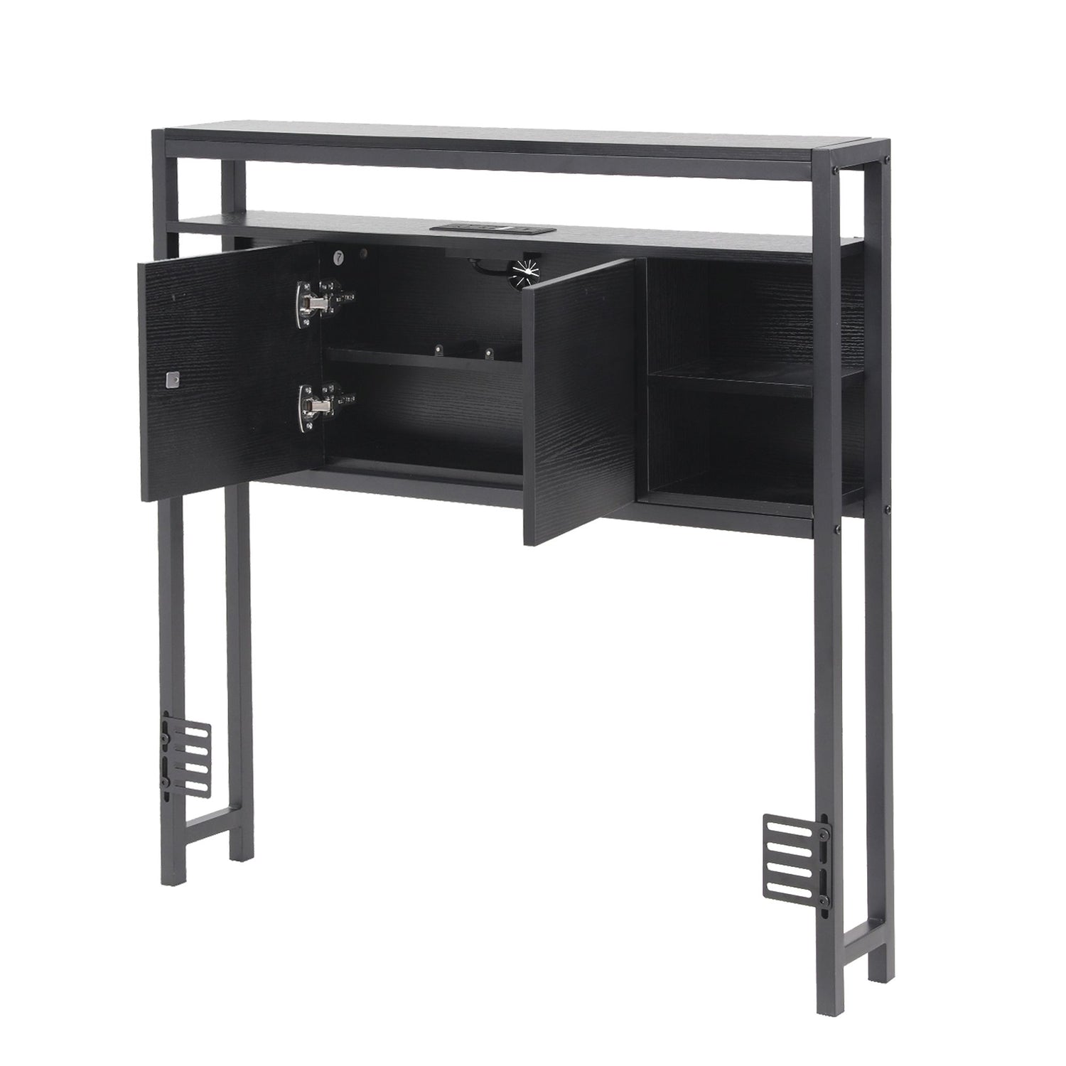Artiss Bed Headboard King Single Storage Bedhead Charging Station Black-Furniture > Bedroom > Headboards-PEROZ Accessories