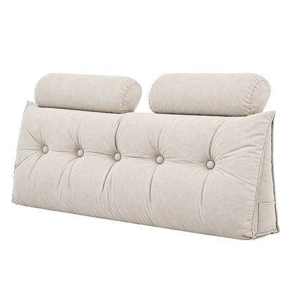 Artiss Headboard Pillow Double Wedge Backrest Triangular with 2 Cushions Beige-Furniture > Bedroom > Headboards-PEROZ Accessories