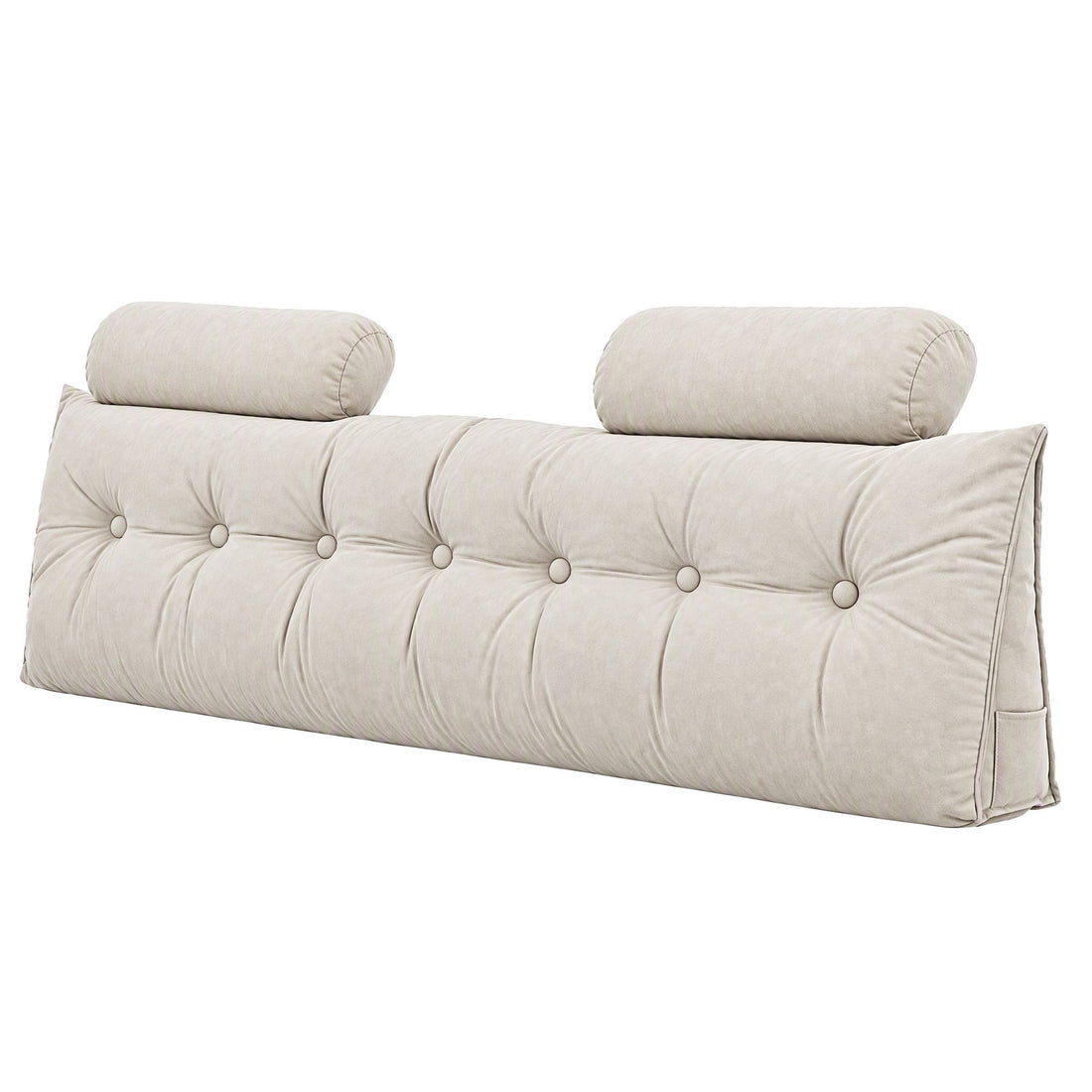 Artiss Headboard Pillow King Wedge Backrest Triangular with 2 Cushions Beige-Furniture > Bedroom > Headboards-PEROZ Accessories