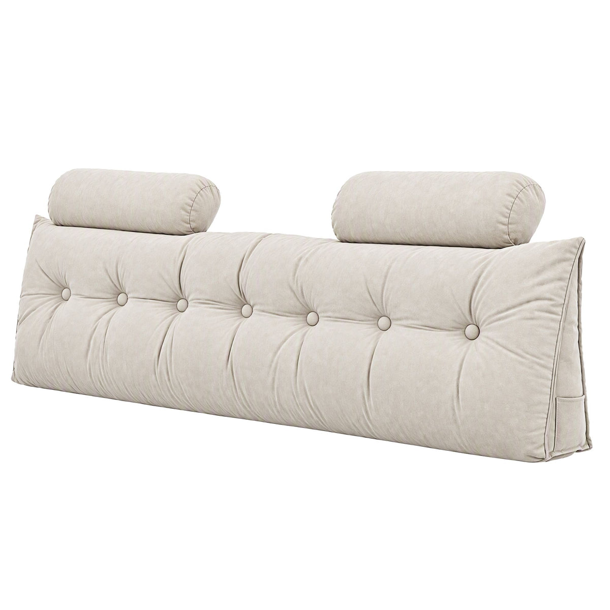 Artiss Headboard Pillow King Wedge Backrest Triangular with 2 Cushions Beige-Furniture > Bedroom > Headboards-PEROZ Accessories