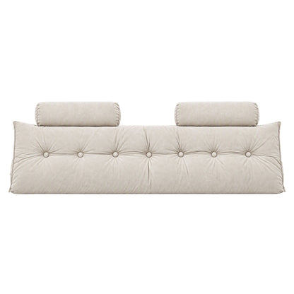 Artiss Headboard Pillow King Wedge Backrest Triangular with 2 Cushions Beige-Furniture > Bedroom > Headboards-PEROZ Accessories