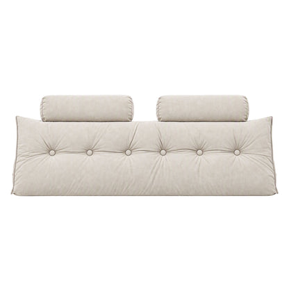 Artiss Headboard Pillow Queen Wedge Backrest Triangular with 2 Cushions Beige-Furniture > Bedroom > Headboards-PEROZ Accessories
