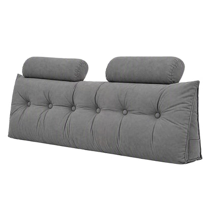 Artiss Headboard Pillow Queen Wedge Backrest Triangular with 2 Cushions Grey