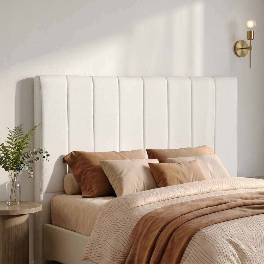 Artiss Bed Head Headboard Double Linen 137CM - Beige-Furniture > Bedroom > Headboards-PEROZ Accessories