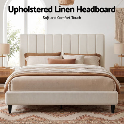 Artiss Bed Head Headboard King Linen 183CM - Beige-Furniture > Bedroom > Headboards-PEROZ Accessories