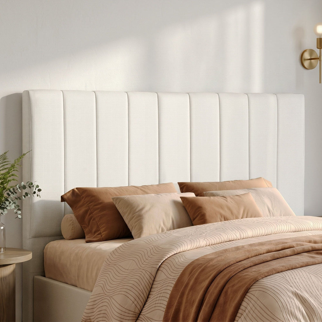 Artiss Bed Head Headboard Queen Linen 153CM - Beige-Furniture > Bedroom > Headboards-PEROZ Accessories