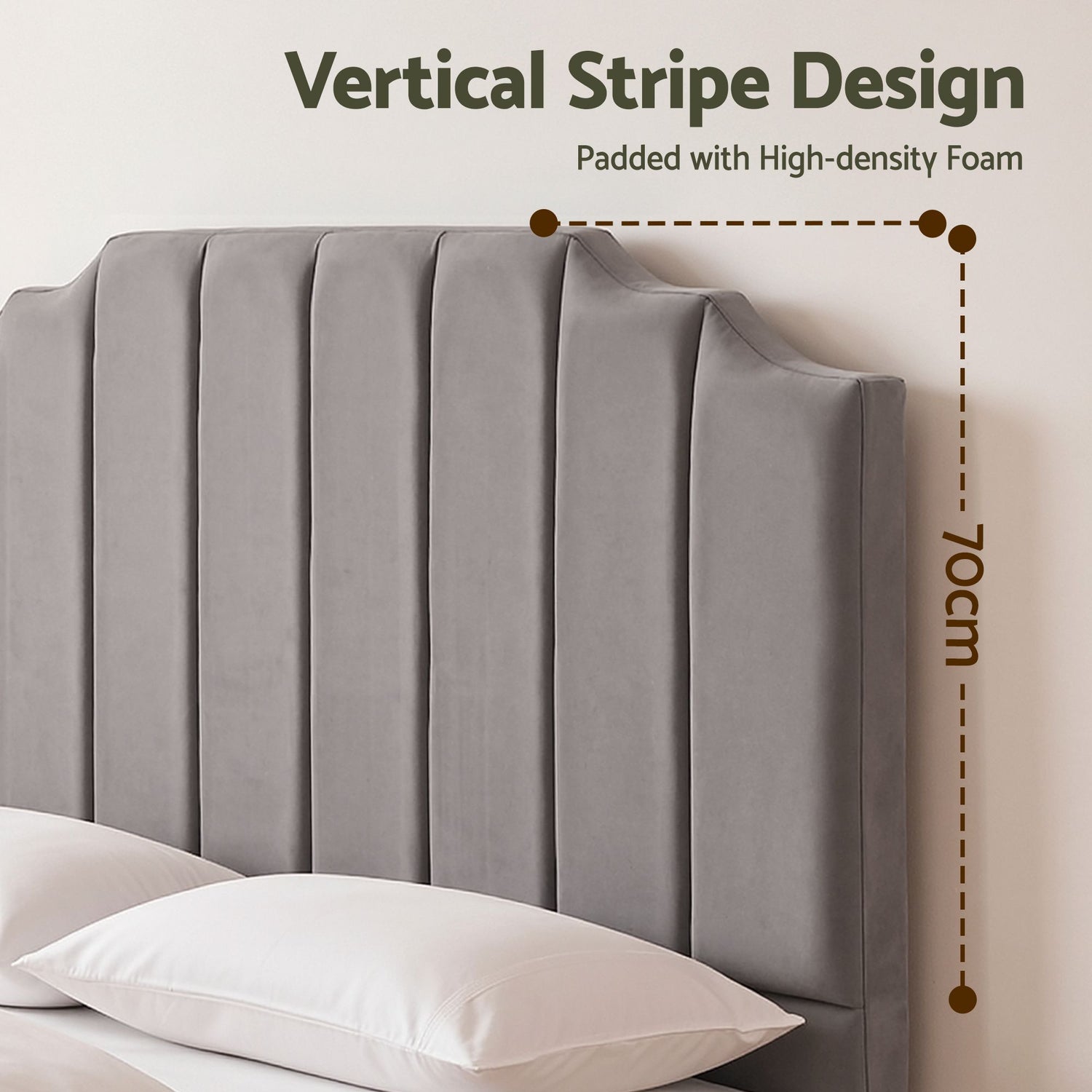 Artiss Bed Head Headboard Queen Velvet 153CM - Grey-Furniture > Bedroom > Headboards-PEROZ Accessories