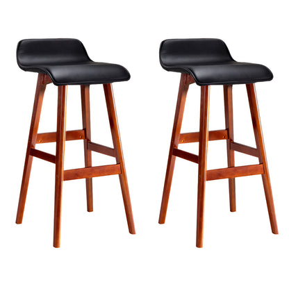 Artiss 2x Bar Stools Wooden Stool Black-Bar Stools-PEROZ Accessories