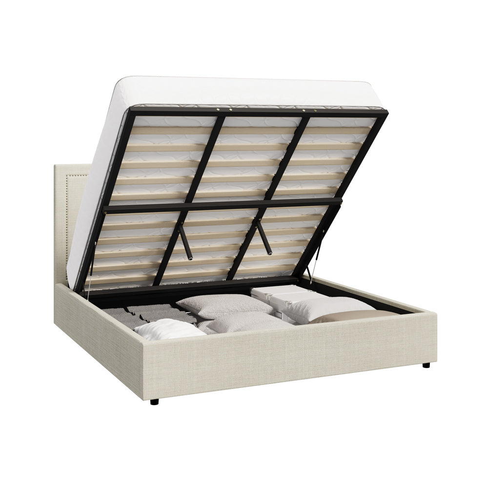 Oikiture Bed Frame King Size Gas Lift Base Storage ADI-Bed Frame-PEROZ Accessories