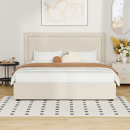 Oikiture Bed Frame King Size Gas Lift Base Storage ADI-Bed Frame-PEROZ Accessories