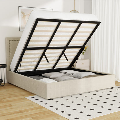 Oikiture Bed Frame King Size Gas Lift Base Storage ADI-Bed Frame-PEROZ Accessories