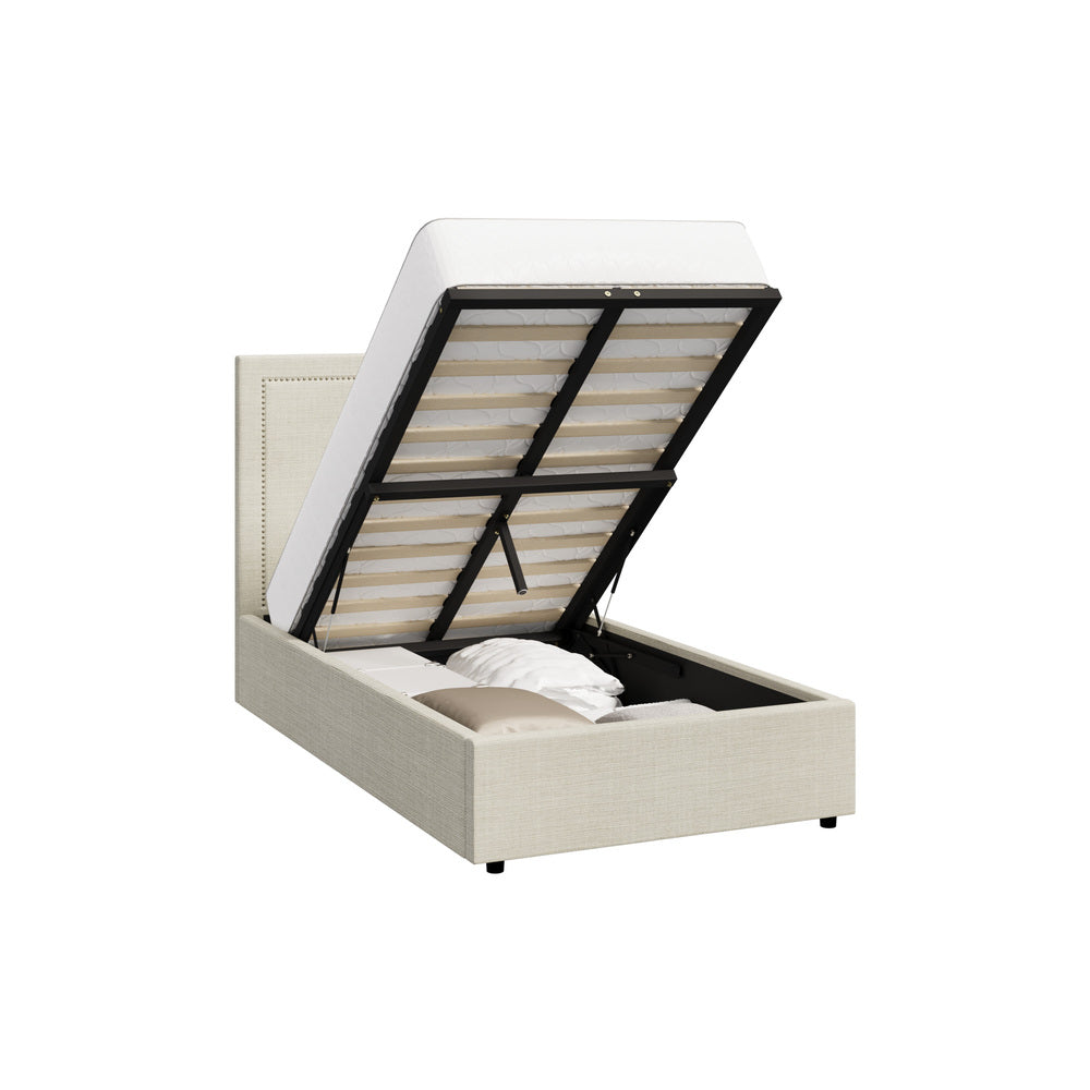 Oikiture Bed Frame King Single Gas Lift Base Storage ADI-Bed Frame-PEROZ Accessories