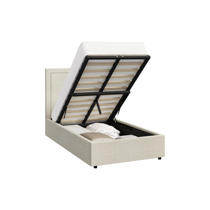 Oikiture Bed Frame King Single Gas Lift Base Storage ADI-Bed Frame-PEROZ Accessories