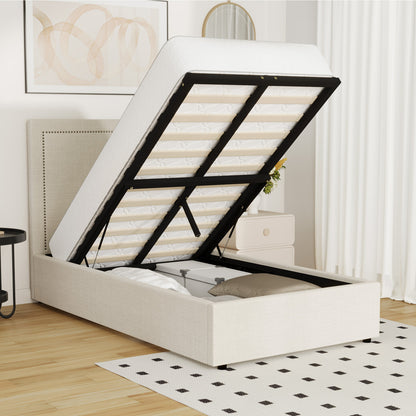 Oikiture Bed Frame King Single Gas Lift Base Storage ADI-Bed Frame-PEROZ Accessories