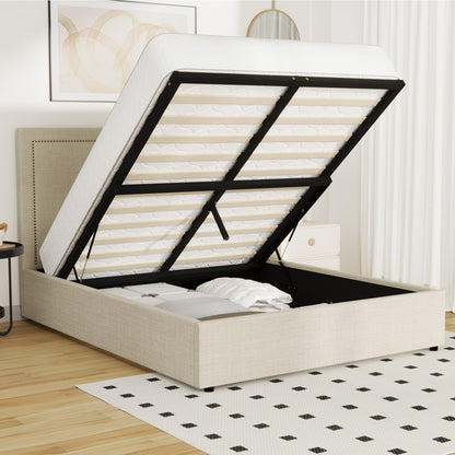 Oikiture Bed Frame Queen Size Gas Lift Base Storage ADI-Bed Frame-PEROZ Accessories