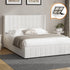 Oikiture Bed Frame Double Size Gas Lift Base Boucle Fabric White-Bed Frame-PEROZ Accessories