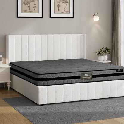 Oikiture Bed Frame with Mattress Set King Size Gas Lift Boucle BILY-Bed Frame-PEROZ Accessories
